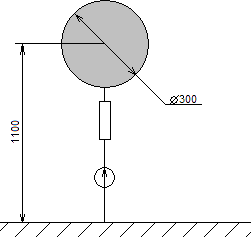 Sphere is connected through a resistor to the source and to the ground